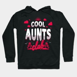 Cool Aunts Club Beach White Pink Hoodie